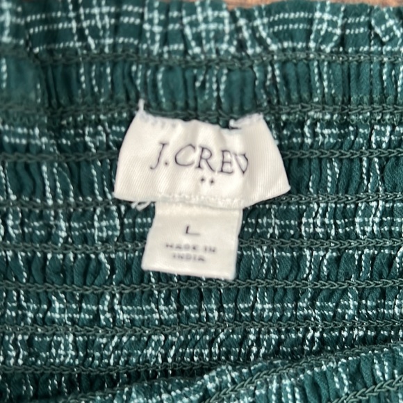 NWT J. Crew Factory Academic Green White Plaid Flannel Top Blouse Size Large - Picture 2 of 4